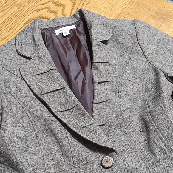 COLDWATER CREEK Womens 12 Blazer BROWN Casual Jacket Work Business PREOWNED - Picture 1 of 11